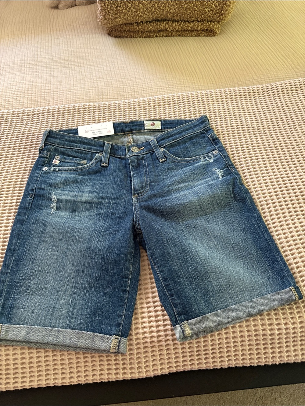 AG Classic Blue Denim Bermuda Shorts The Booke